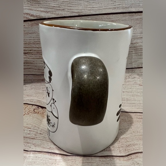 "I Love It"  Handsome Ivory Ceramic Birds Embossed Coffee Tea Cup Mug - Picture 2 of 5